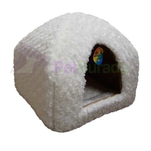 Pet Pretty Peluş Piramit Kedi Köpek Yatağı Beyaz 45x45 Cm
